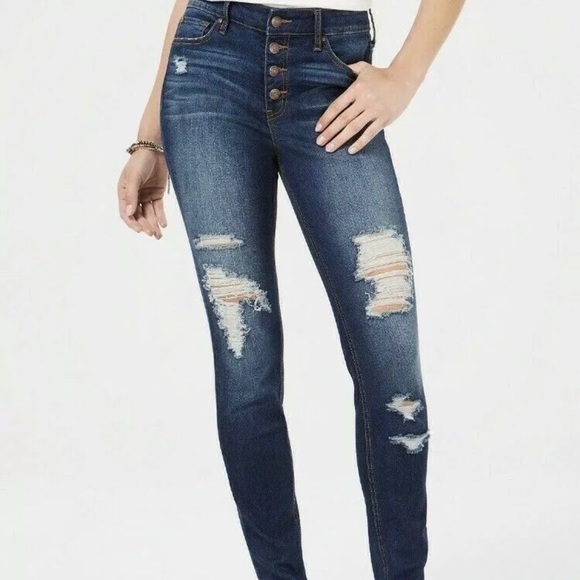 Black Daisy Selina High Rise Skinny Jeans - Picture 1 of 7
